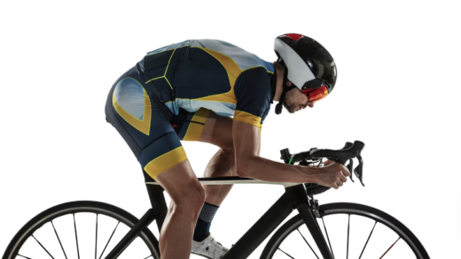 Triathlon male athlete cycle training