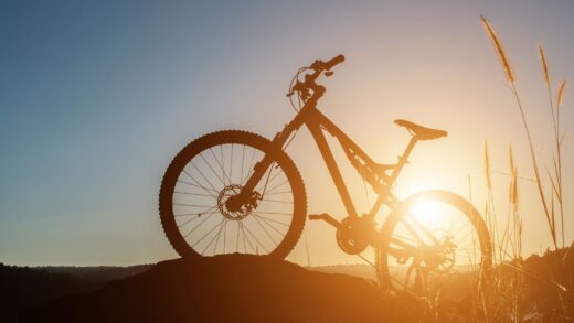 A bicycle at sunset