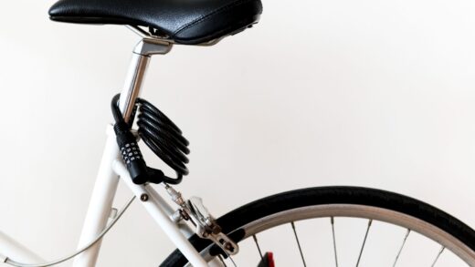Close up of bike saddle