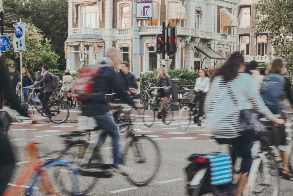 Happy Woman Riding a Bicycle