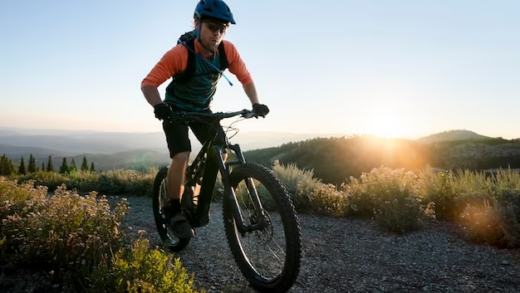 A man riding a mountain bike